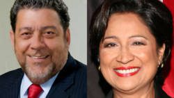 Prime Minister of St. Vincent and the Grenadines, Dr. Ralph Gonsalves (left) and Prime Minister of Trinidad and Tobago, Kamla Persad Bissessar. (Montage image)