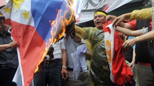 Taiwanese fishermen protest in Taipei on May 13, 2013 against the killing of a local fisherman by Philippine coastguards. (Photo: CNN)