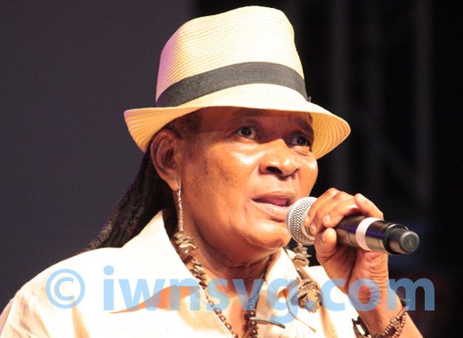 Former calypso monarch, Bridgette "Joy-C" Creese, performed Friday night, three days after suffering a stroke. (IWN photo)