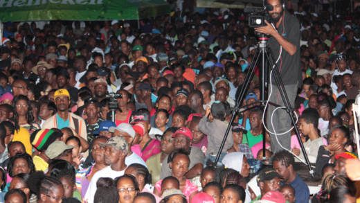 Thousands of persons at Nine Mornings in Kingstown in 2012. (IWN photo)