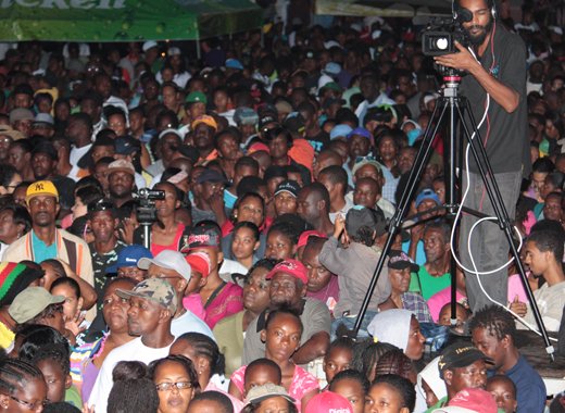 Thousands of persons at Nine Mornings in Kingstown in 2012. (IWN photo)