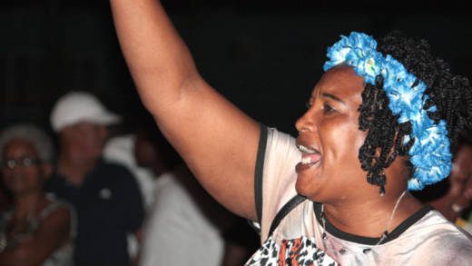 Calypso fan Weena Roberts expressed displeasure with the lack of tribute for fallen calypsonian, Quintin Mighty Toiler Toby, who died last December. (IWN photo)