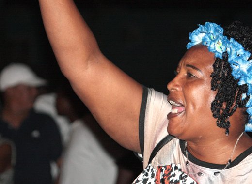 Calypso fan Weena Roberts expressed displeasure with the lack of tribute for fallen calypsonian, Quintin Mighty Toiler Toby, who died last December. (IWN photo)