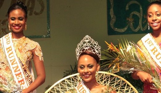 Miss Carival 2013: Miss Dominica, Leslassa Armour-Shillingford, 1st Runner-up, Miss St. Kitts and Nevis, Zinga Imo, right, and 2nd Runner-up, Miss St. Vincent and the Grenadines, Shara George. (IWN photo)