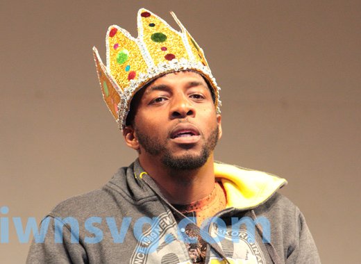Sharnelle Skarpyon Williams reacts after his crowning at Victoria Park Sunday night.