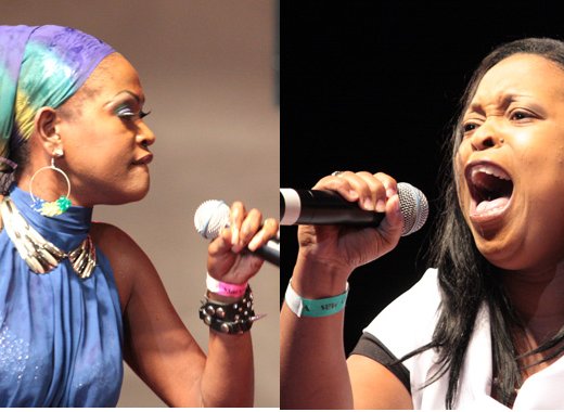 Lornette Fya Empress Nedd-Reid and Shaunelle McKenzie are the only two artistes who have a chance to win both the Soca and the National Calypso Monarch titles. (IWN montage)