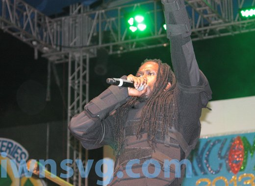 Gamal "Skinny Fabulous" Doyle performs "The General" during the Soca Monarch show.