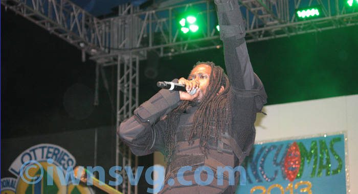 Gamal "Skinny Fabulous" Doyle performs "The General" during the Soca Monarch show.