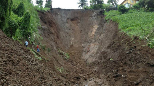 The road was damaged by a large landslide in September 2013. (Photo: CWSA)