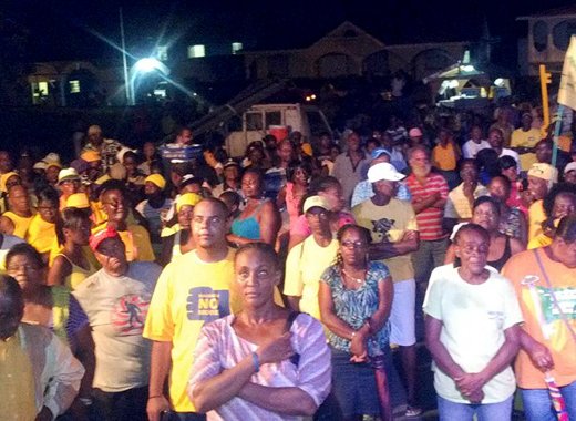 A section of the crowd at the NDP's rally in Barrouallie. (Internet photo)