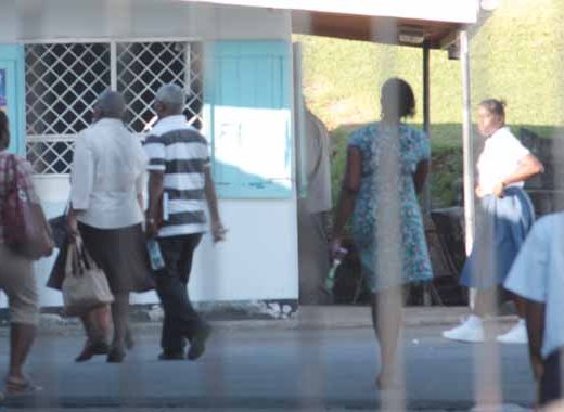 Head of the SJCK PTA, Junior Bacchus, arrives for a meeting at the school on Thursday. (IWN photo)