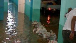 Flooding at the E.T. Joshua Airport Saturday night. (Internet photo)