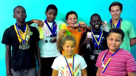 Back row, from left: Nikolas Sylvester, Chavez Joseph, Cruz Halbich, Justin Sylvester, Storm Halbich. Front: Tia Joseph and James Joseph.

 

3. Left to Right Nikolas Sylvester, Cruz Halbich, Chavez Joseph, Justin Sylvester. 4 Shne Joachim.