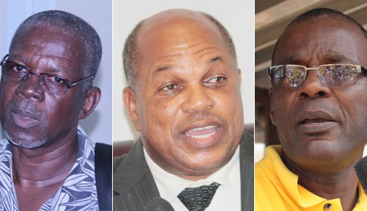 From left: Allan Cruickshank, Sen. Linton Lewis, MP Daniel Cummings. (IWN montage)