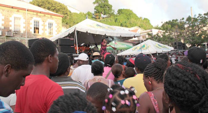 Persons view a performance at the Prisons Concert in Kingstown on Sunday, Dec. 22, 2013. (IWN photo)