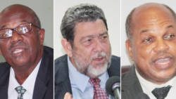 From left: Opposition Leader, Arnhim Eustace, PM Ralph Gonsalves, Sen. Linton Lewis. (IWN montage)