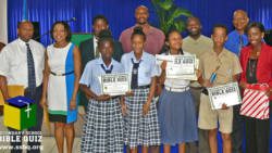 Officials of the Secondary School Bible Quiz and awardees. 