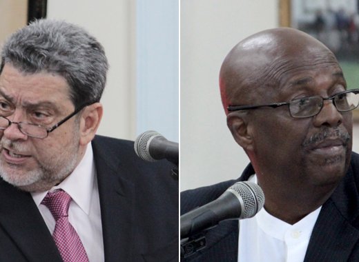 Prime Minister Dr. Ralph Gonsalves, left, and Opposition Leader Arnhim Eustace. (IWN file montage)