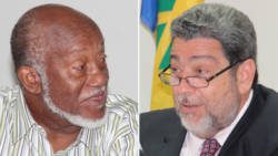 As chair of the Peoples Movement for Change, Oscar Allen, left, was critical of Prime Minister Ralph Gonsalves and his Unity Labour Party administration. (IWN file montage) 