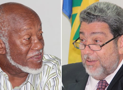 As chair of the Peoples Movement for Change, Oscar Allen, left, was critical of Prime Minister Ralph Gonsalves and his Unity Labour Party administration. (IWN file montage) 