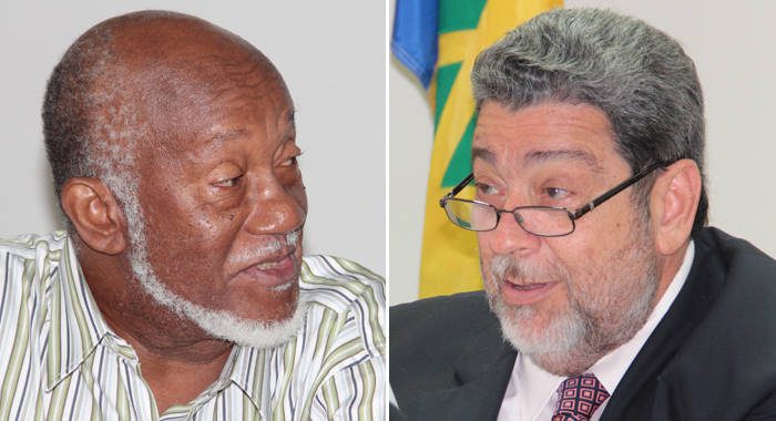 As chair of the Peoples Movement for Change, Oscar Allen, left, was critical of Prime Minister Ralph Gonsalves and his Unity Labour Party administration. (IWN file montage) 