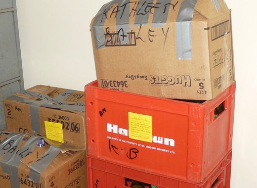Alcoholic beverages seized by the police.