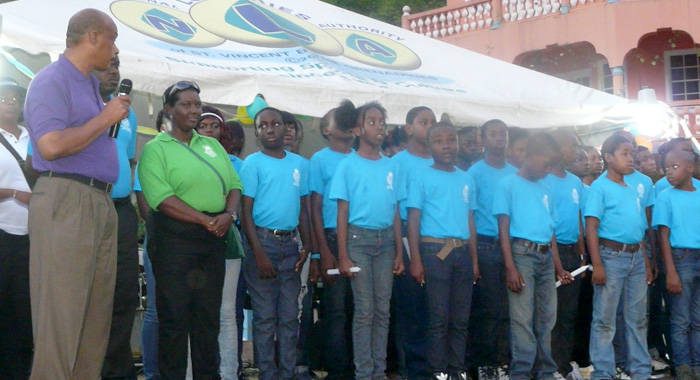 Deputy Commissioner of Police, Reynold Hadaway, officially declares the Spring Village Police Youth Club as one of the clubs of the Royal St.Vincent and the Grenadines Police Force. 
