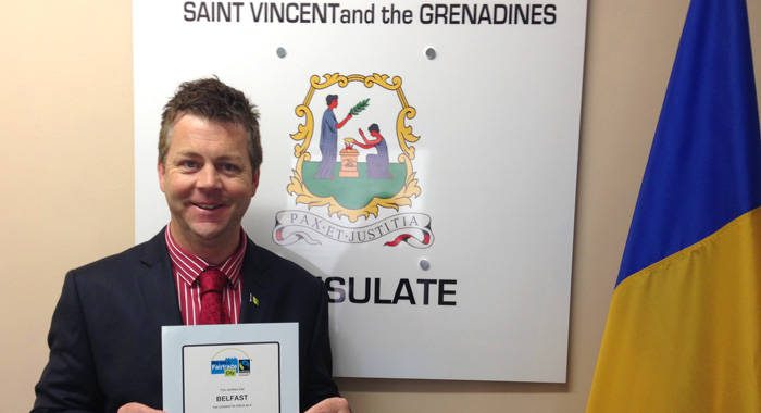 Christopher Stange, honorary consul of St. Vincent and the Grenadines to Northern Ireland and chair of Fairtrade Belfast with dual Fairtrade City certification.