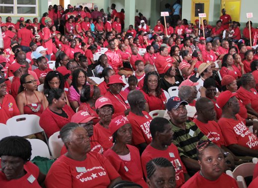 Supporters of the Unity Labour Party at the convention in February 2014. (IWN photo)