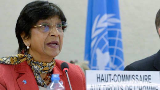 High Commissioner for Human Rights Navi Pillay addresses the opening of the twenty-fifth regular session of the Human Rights Council. (UN Photo/Jean-Marc Ferré)
