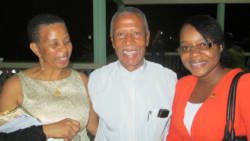 DRP Leader, Anesia Baptiste, right with former Prime Minister of Grenada, Tillman Thomas, centre, and his wife, Mrs. Thomas.