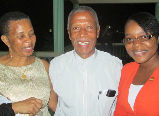 DRP Leader, Anesia Baptiste, right with former Prime Minister of Grenada, Tillman Thomas, centre, and his wife, Mrs. Thomas.