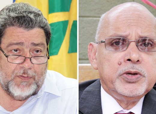 Prime Minister Ralph Gonsalves, left, and Pastor Clive Dottin. (IWN montage)