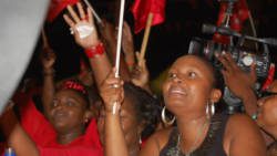 ULP supporters at their election anniversary celebrations in Barrouallie Saturday night. (Photo: Duggie "Nose" Joseph/Facebook)