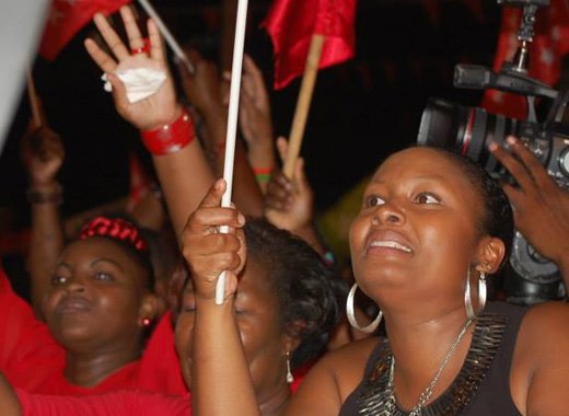 ULP supporters at their election anniversary celebrations in Barrouallie Saturday night. (Photo: Duggie "Nose" Joseph/Facebook)