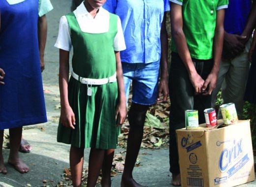 Young Leaders from the Intermediate High School has provided food items to eight needy families.