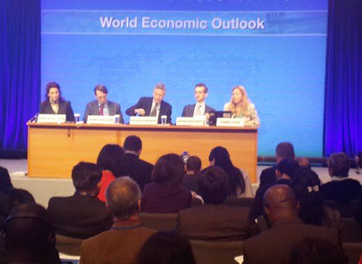 The World Economic Outlook was presented at the 2014 Spring meetings of the International Monetary Fund in Washington, DC on Tuesday. (Photo: Jerry S. George) 