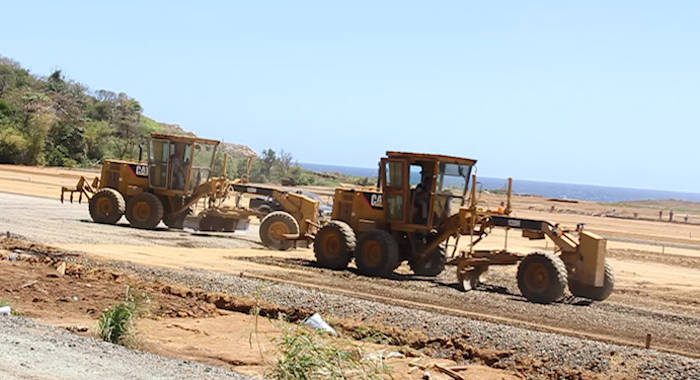 Heavy equipment operate at the Argyle International airport construction site. (IWN image) 