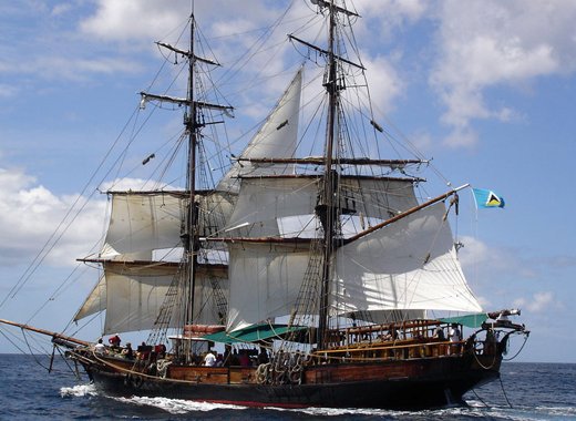 The Brig Unicorn sank while on its way to St. Vincent for repairs. (Internet photo)