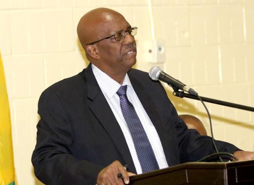Opposition Leader Arnhim Eustace speaks at the town hall meeting in Brooklyn on Saturday. (Photo: NDP/Facebook)