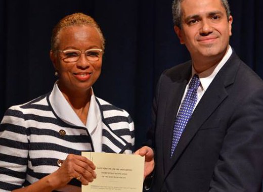 SVGs Ambassador to the United Nations, Rhonda King, left, signed on behalf of her country.