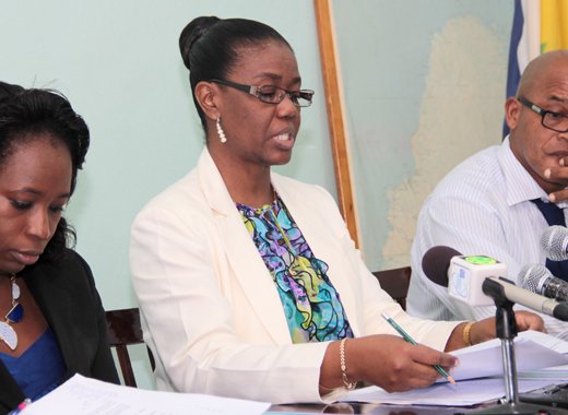 From left: Senior Education Officer, Bernadette Greaves; Chief Education Officer Lou-Anne Gilchrist; Education officer Clyde Fitzpatrick. (IWN photo)