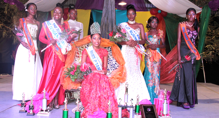 Miss P'Tani 2014 Solange Fernandez and the other contestants. (IWN Photo)