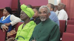Susan Simon, SVG Green Party candidate for North Windward, and party leader Ivan O'Neal. (IWN Photo)