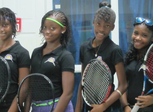 From left: Gabrielle and Amarlia Benn, and Alexi Humphrey and Anastacia White.