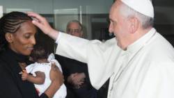Christian mother Meriam Ibrahim and her family met Pope Francis  on Thursday.