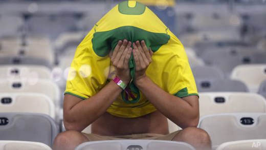 Germany beat Brazil 7-1 and advanced to the World Cup final.  (AP Photo/Frank Augstein)