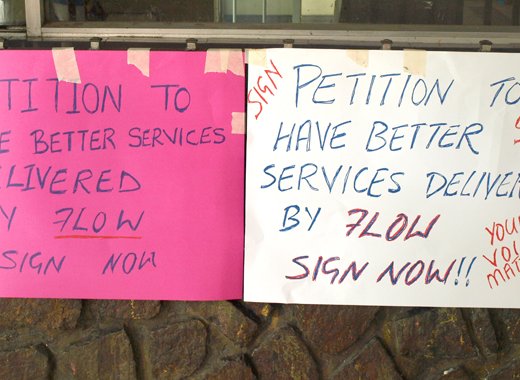 More than 1,000 persons have signed a petition demanding better service from FLOW. (Photo: Adriana King)