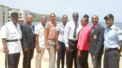 Some of the officers who are celebrating 20 years in the Police Force.