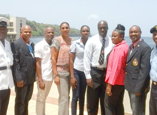 Some of the officers who are celebrating 20 years in the Police Force.